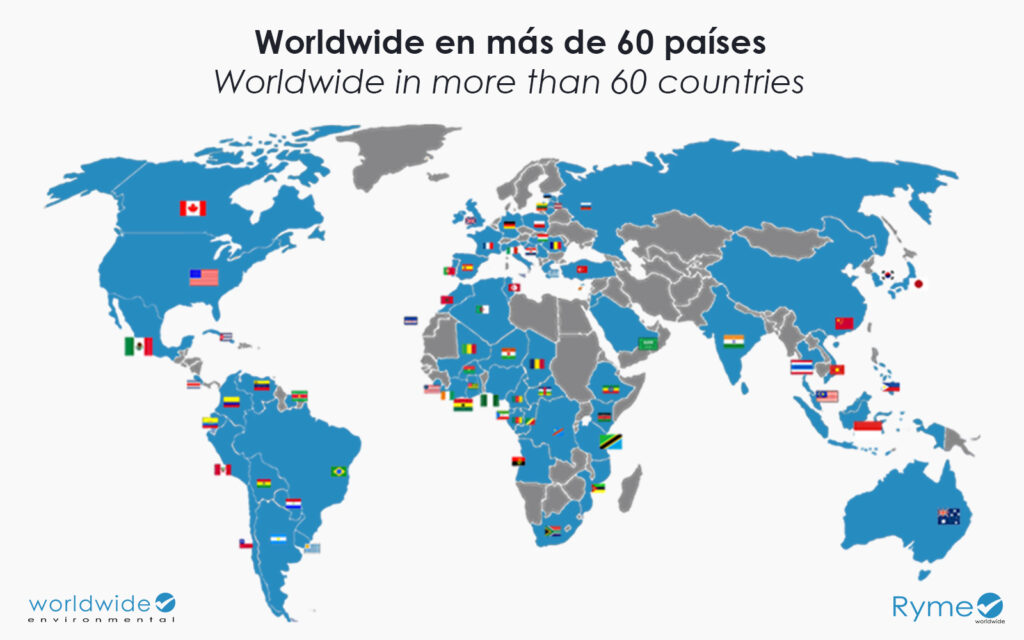 Internationale Präsenz Weltweite Gruppe 60 Länder