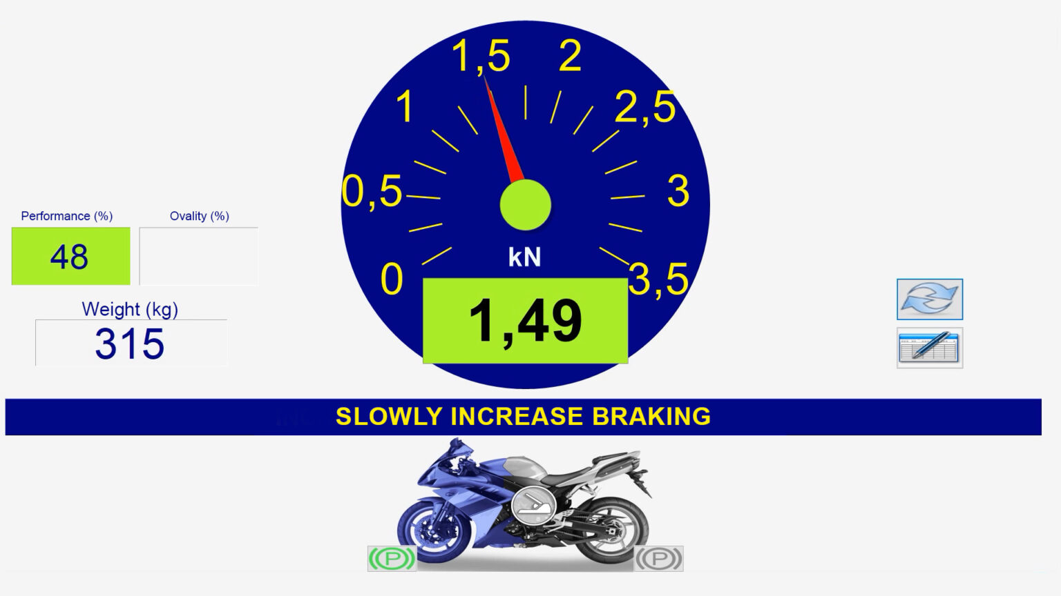 Motorrad-Walzenbremsprüfstand-Messgerät-Software-PTI